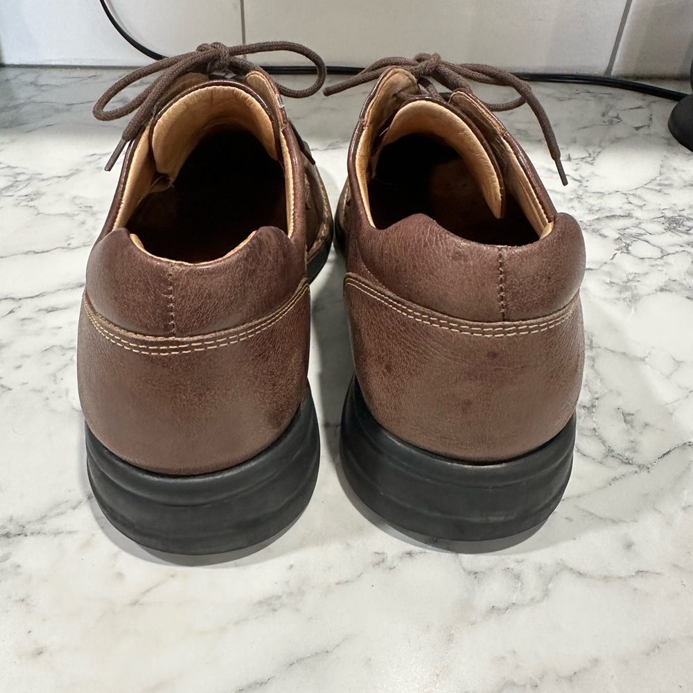 Johnston and Murphy brown leather dress shoes men’s size 9.5 sheepskin lace up - Picture 7 of 7
